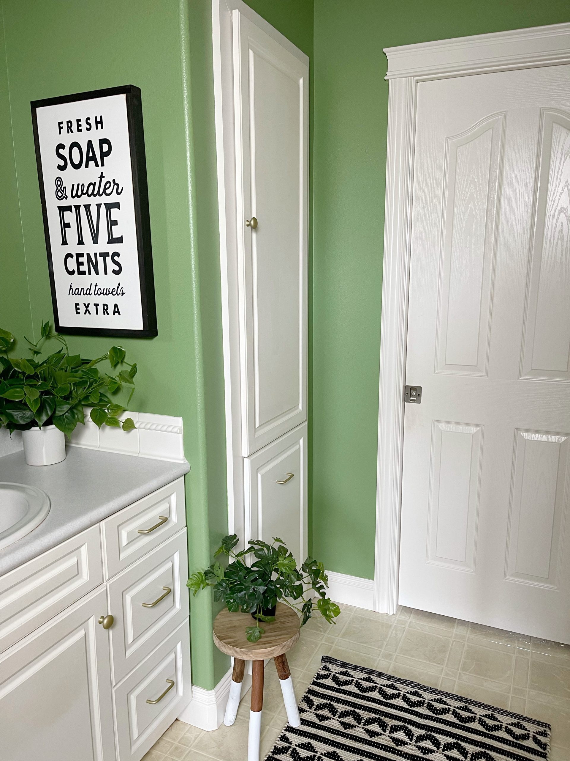 Bathroom Refresh – Glidden Guacamole